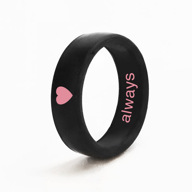 Flip Reversible Pink heart / Always ring
