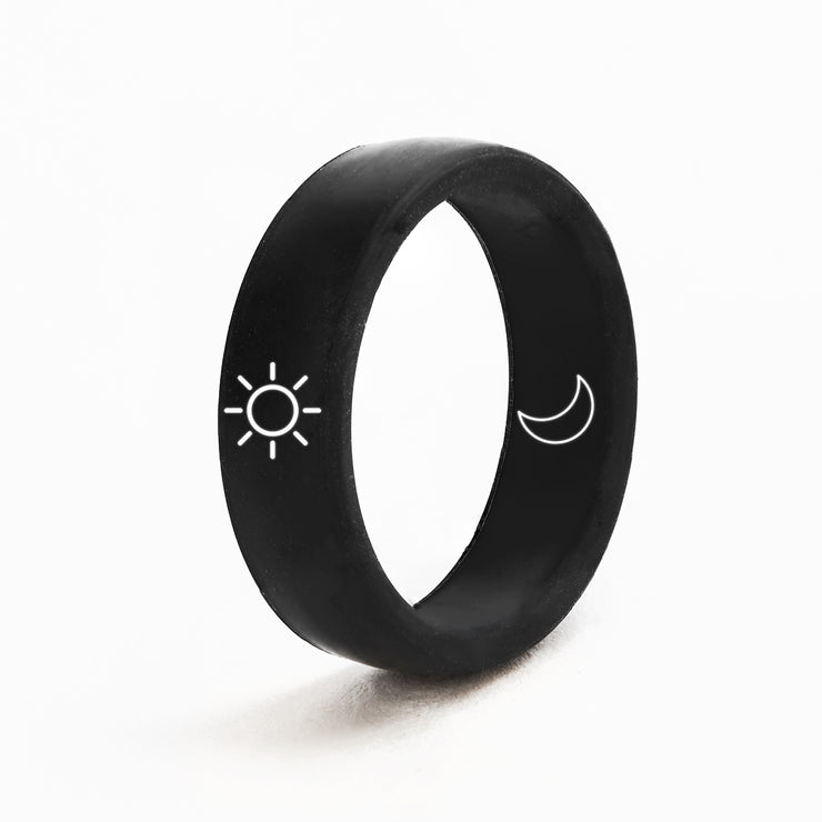Flip Reversible moon / sun ring black