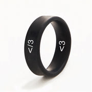 Flip Reversible heart / broken heart black Ring