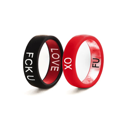 Flip Reversible Heart Breaker 2 Pack Rings