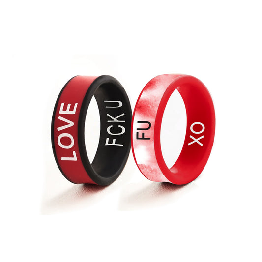 Flip Reversible Heart Breaker 2 Pack Rings