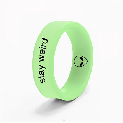 Flip Reversible alien / stay weird ring