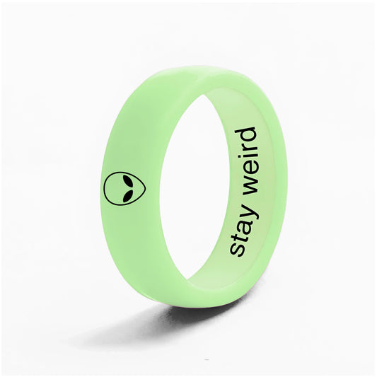 Flip Reversible alien / stay weird ring
