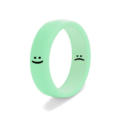 Flip Reversible smile / frown ring matcha green