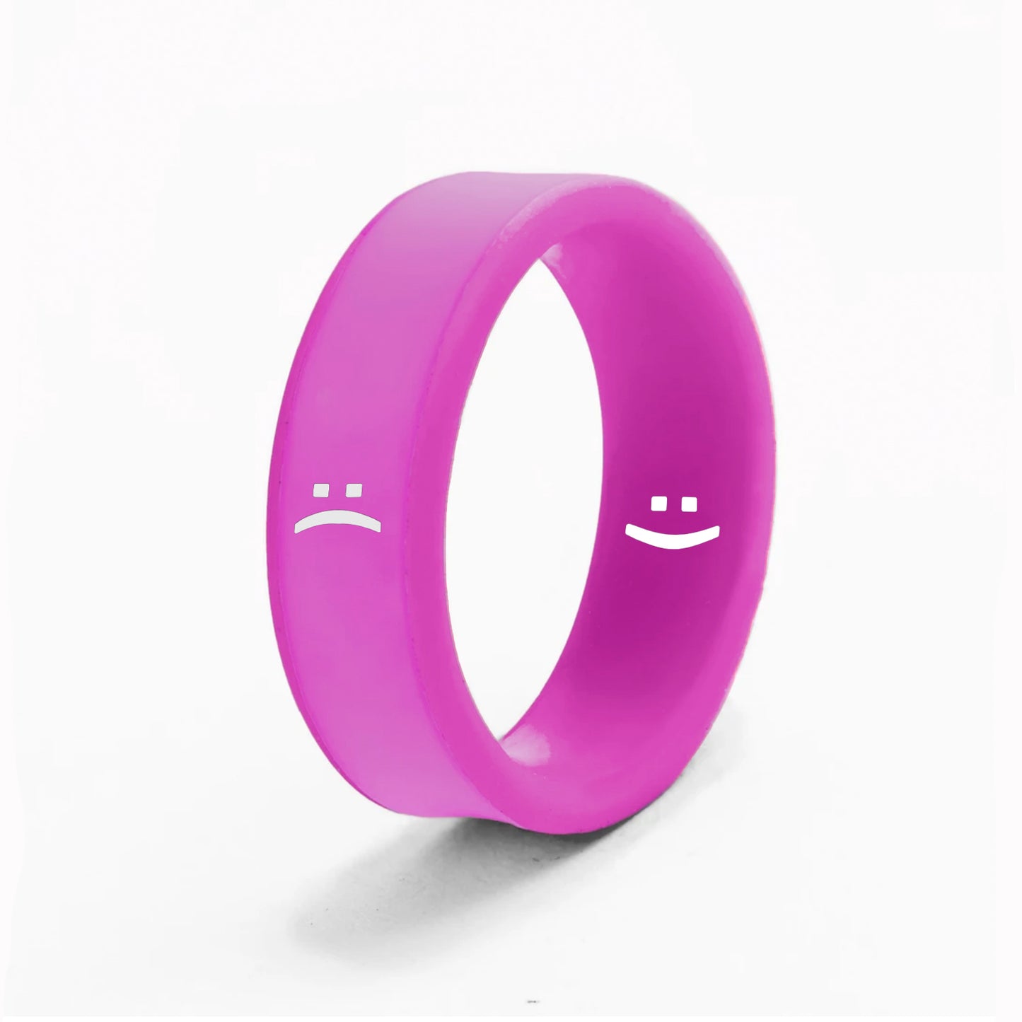 Flip Reversible smile / frown ring magenta