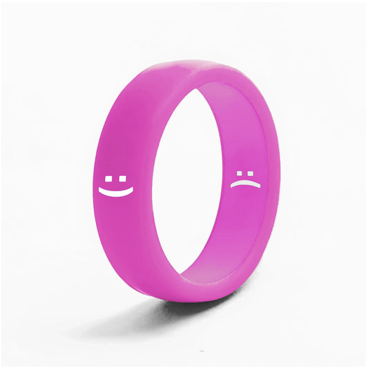 Flip Reversible smile / frown ring magenta