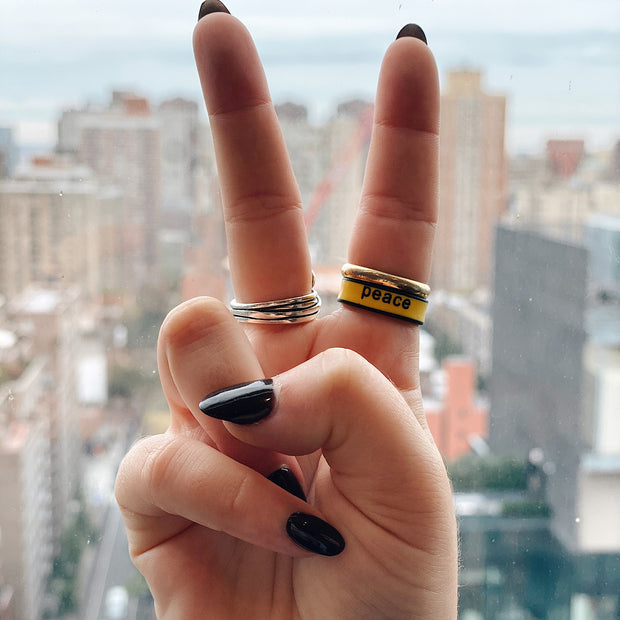 Flip Reversible warrior / peace ring