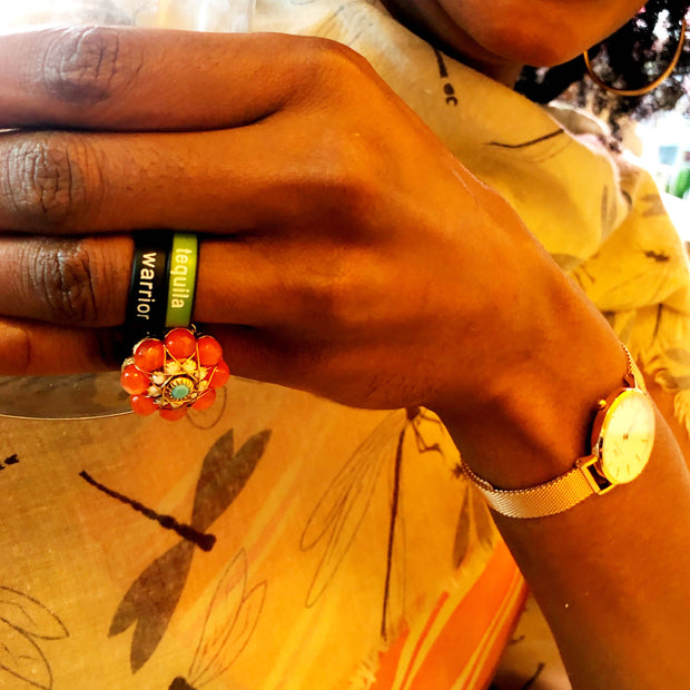 Flip Reversible warrior / peace ring