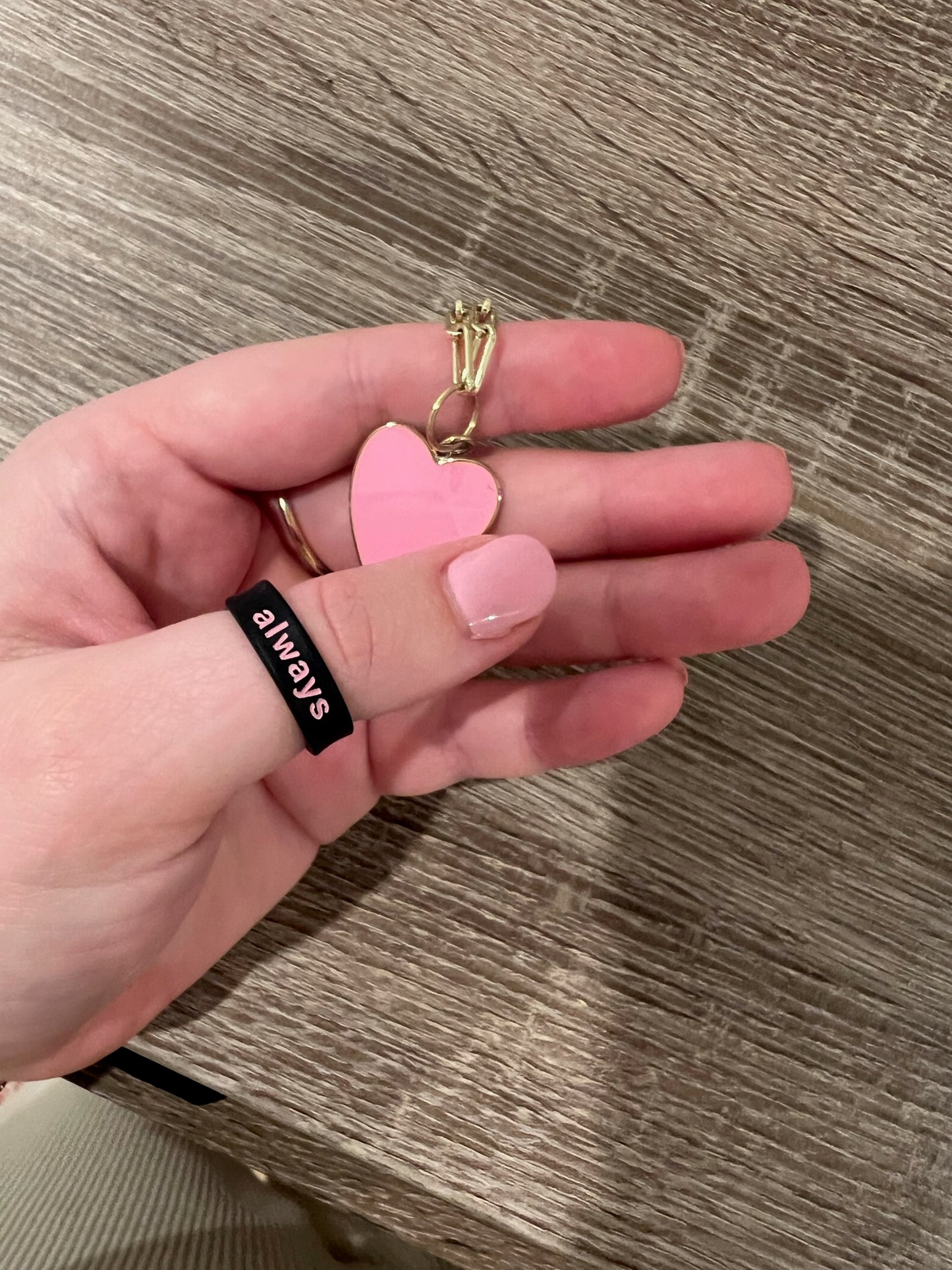 Flip Reversible Pink heart / Always ring