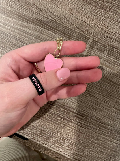 Flip Reversible Pink heart / Always ring