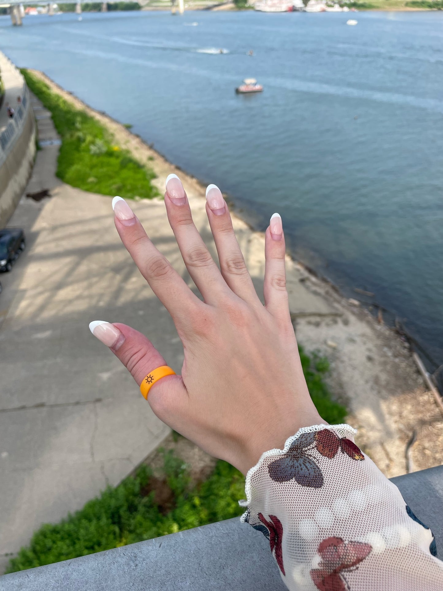 Flip Reversible sun / moon orange ring
