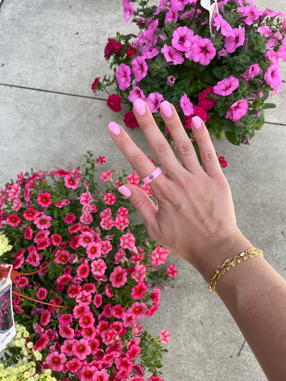 Reversible Flip Flower Power Pink Ring