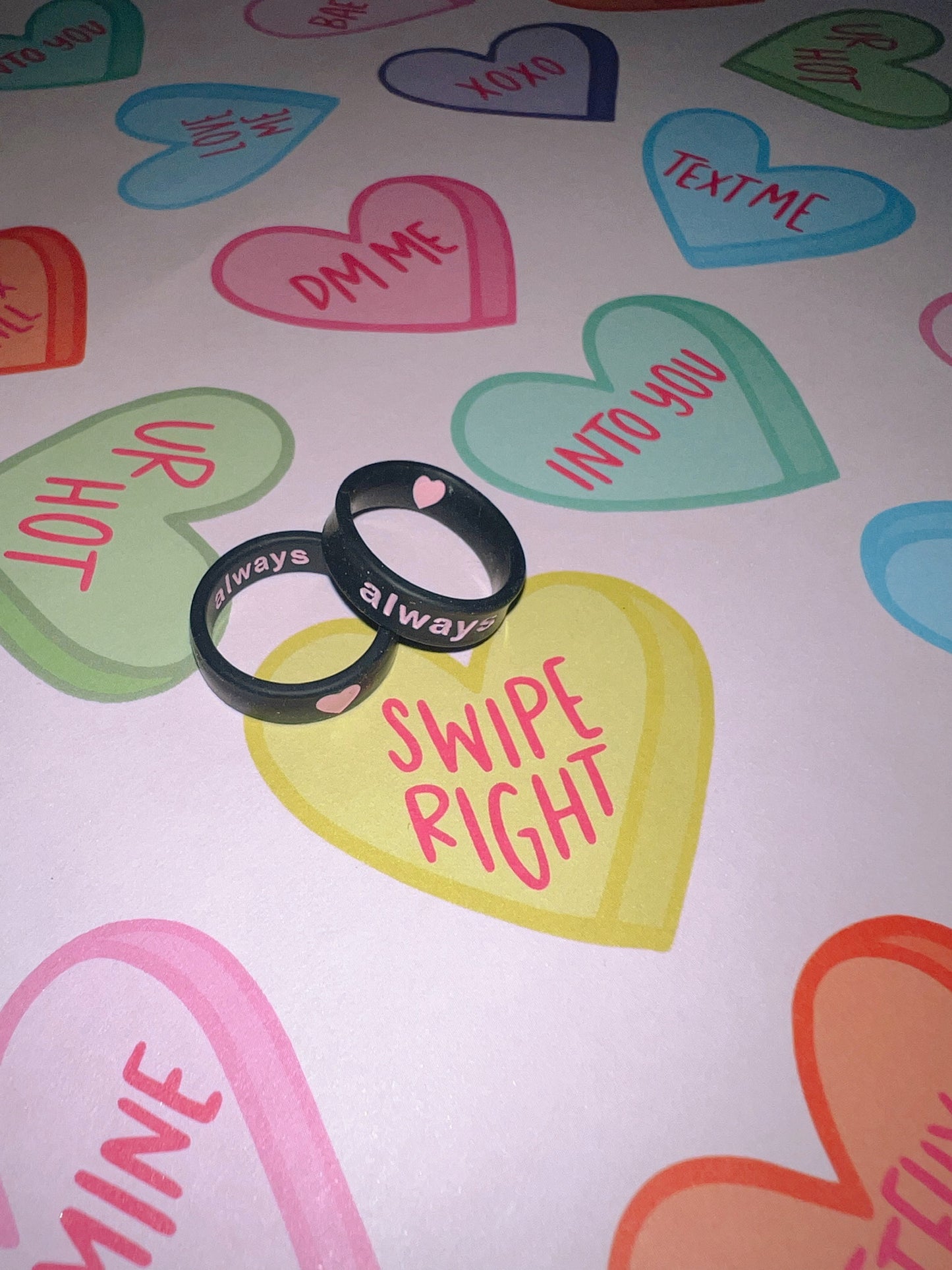 Flip Reversible Pink heart / Always ring
