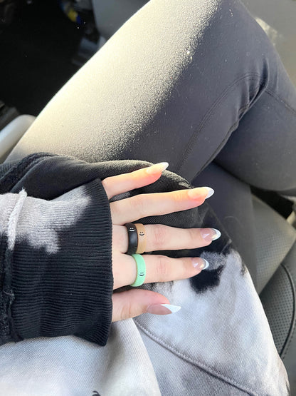 Flip Reversible smile / frown ring black