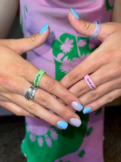 Flip Reversible love you / say it back ring