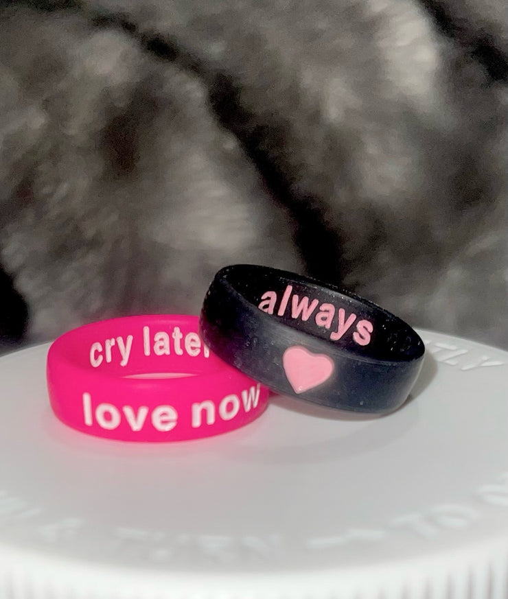 Flip Reversible love now / cry later Ring