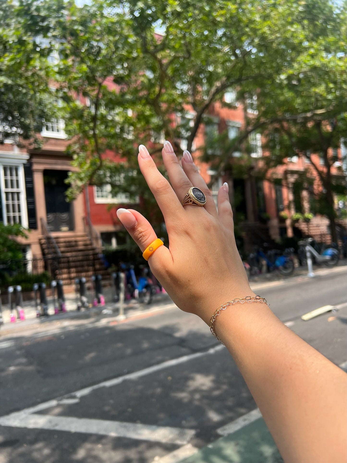 Flip Reversible sun / moon orange ring