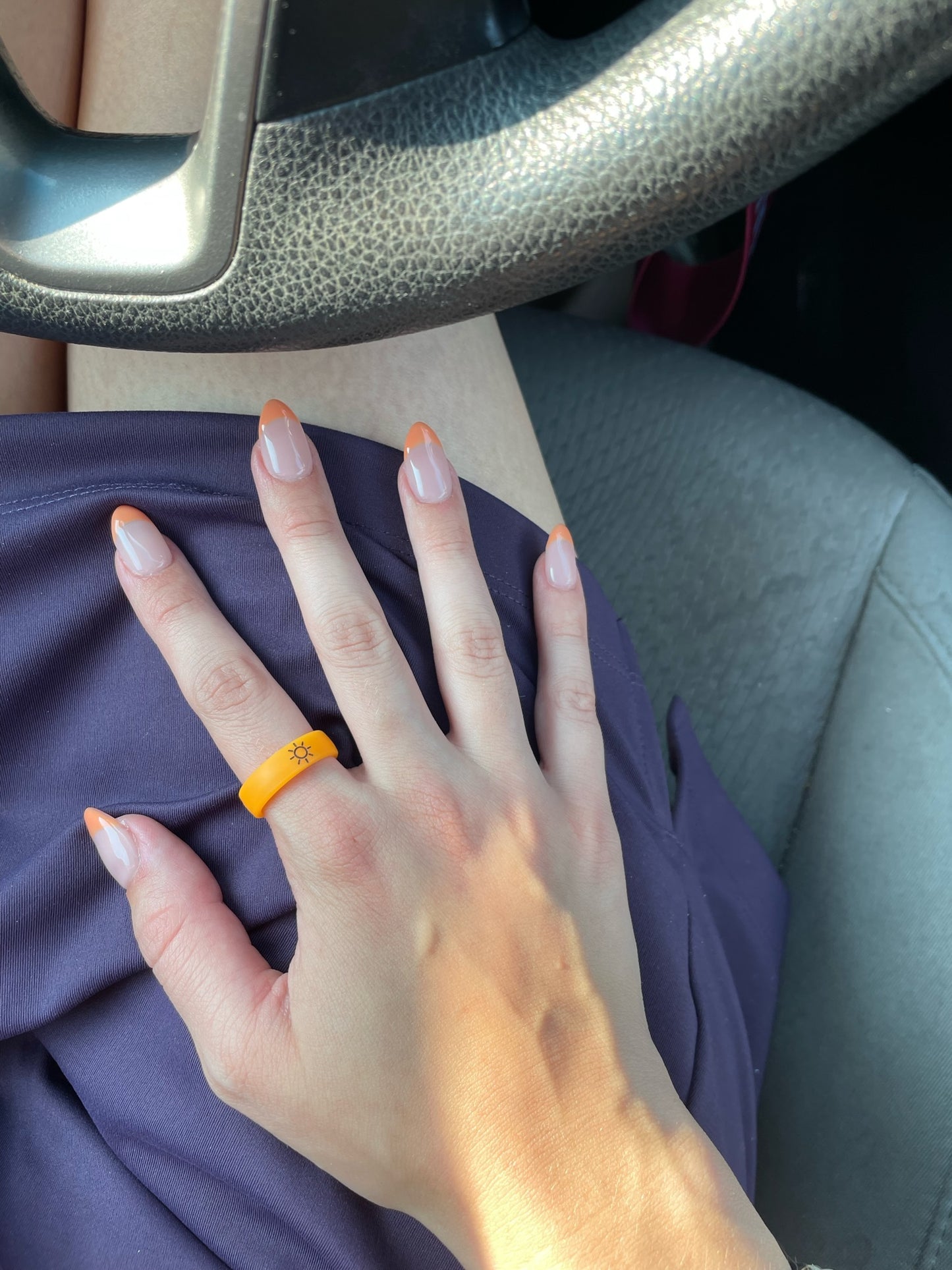 Flip Reversible sun / moon orange ring