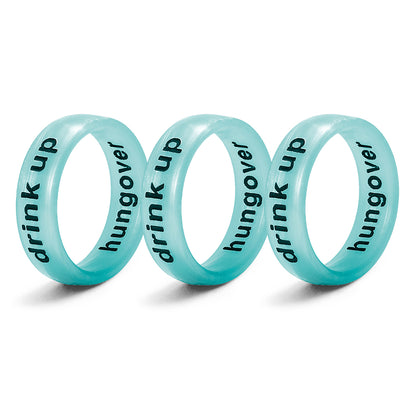 Flip Reversible drink up / hungover 3pk turquoise Rings