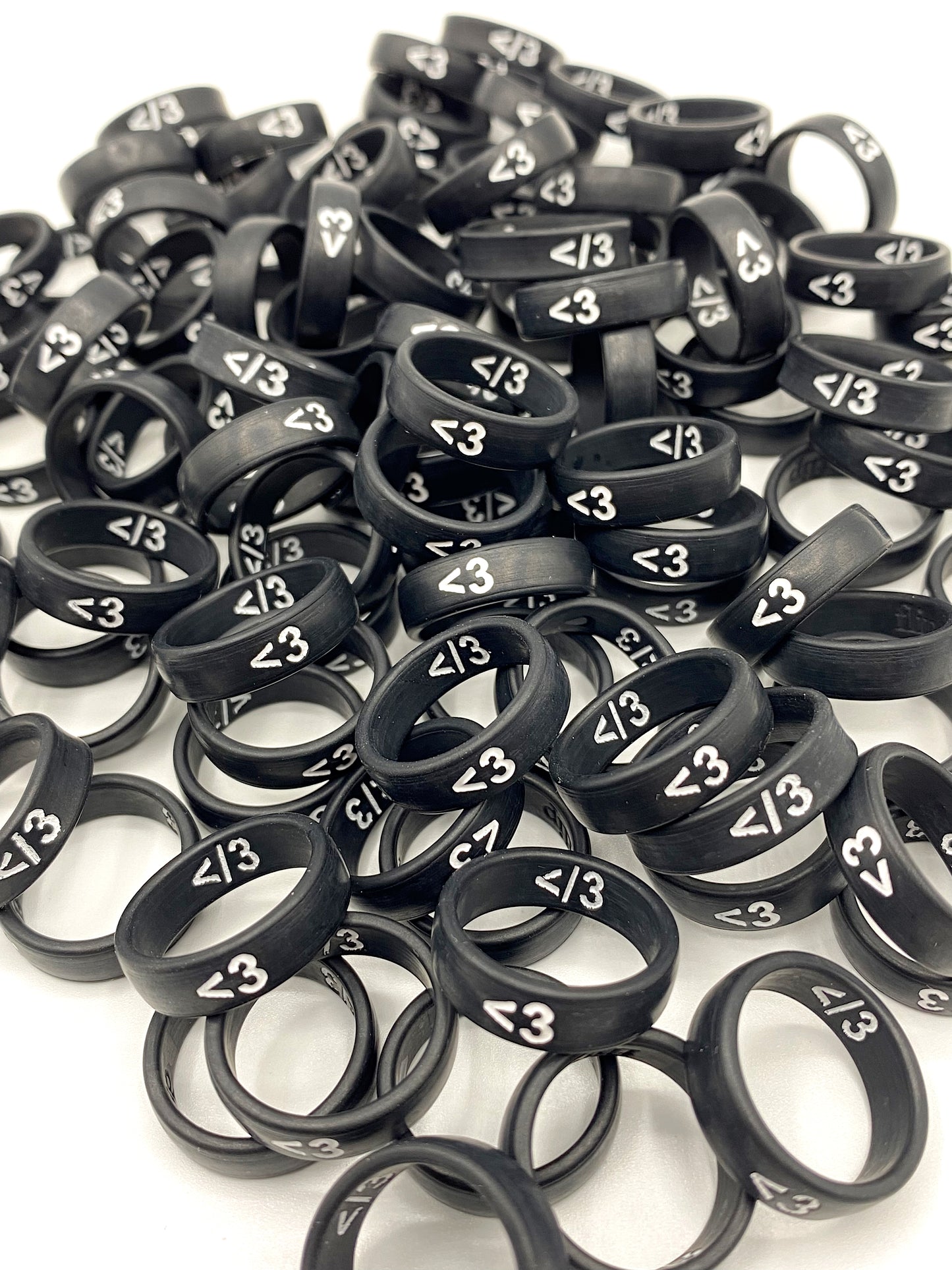 Flip Reversible heart / broken heart black Ring