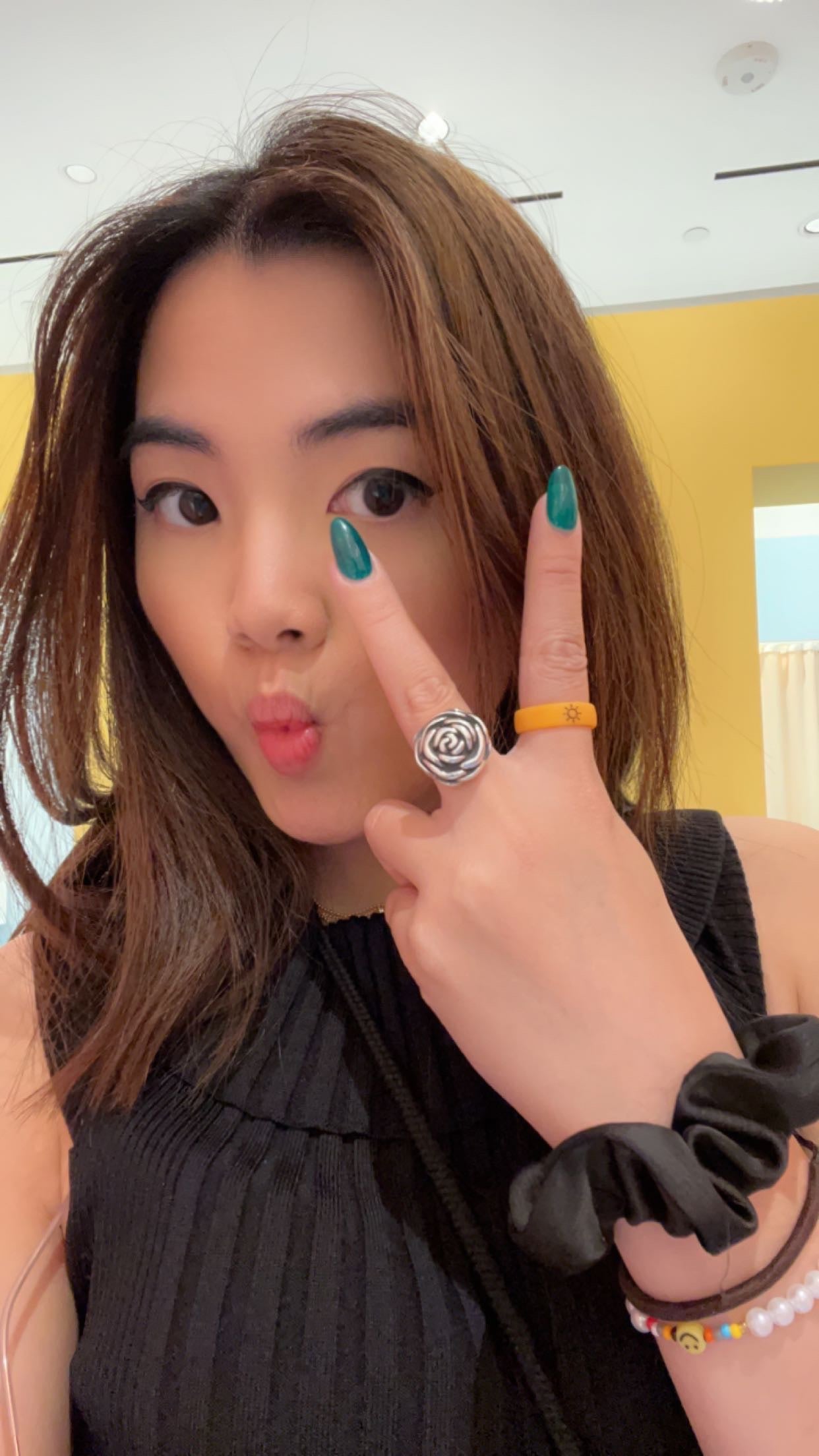 Flip Reversible sun / moon orange ring