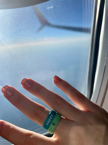 Flip Reversible happy / not happy Ring