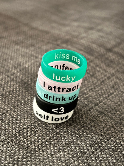 Flip Reversible heart / broken heart black Ring