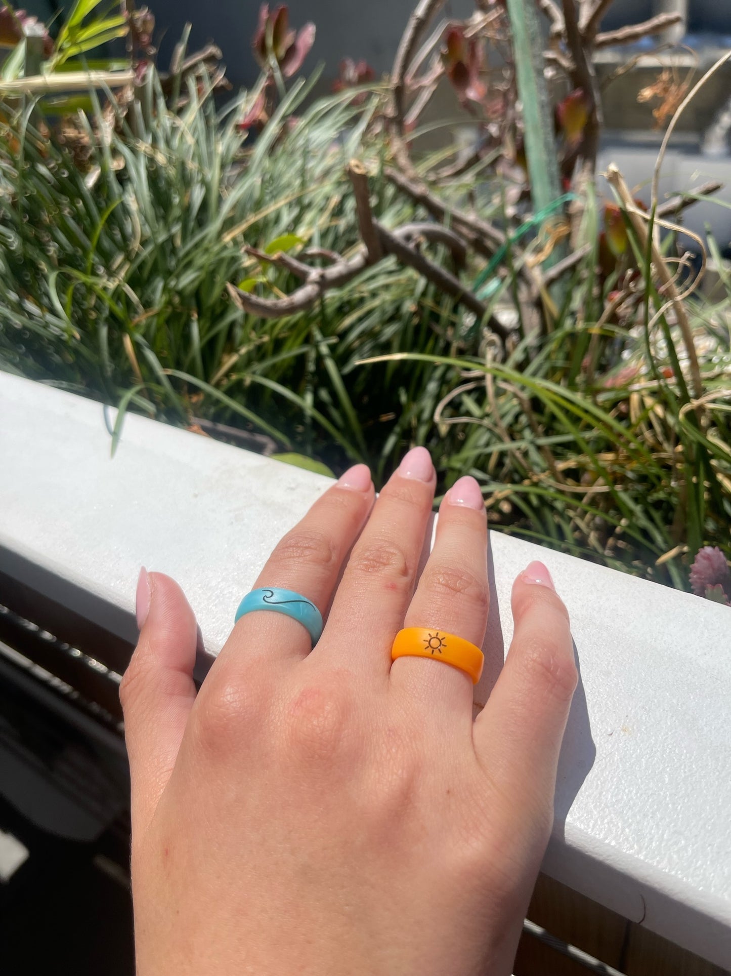 Flip Reversible sun / moon orange ring