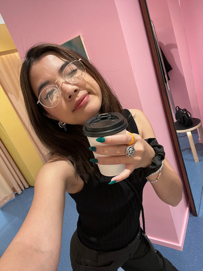 Flip Reversible sun / moon orange ring