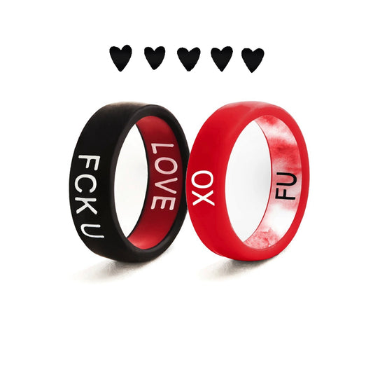Flip Reversible Heart Breaker 2 Pack Rings