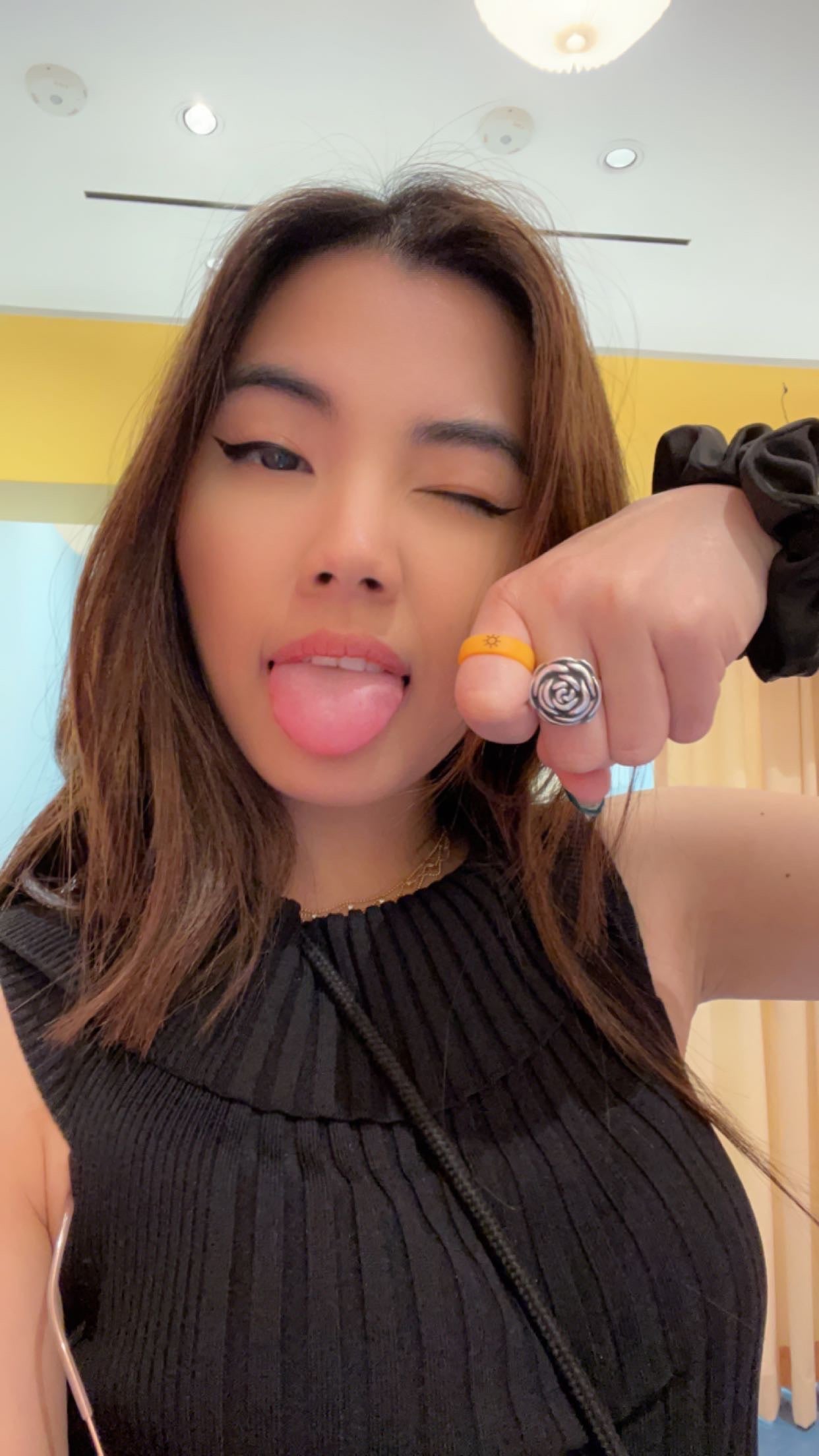 Flip Reversible sun / moon orange ring