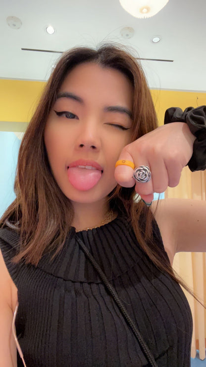 Flip Reversible sun / moon orange ring