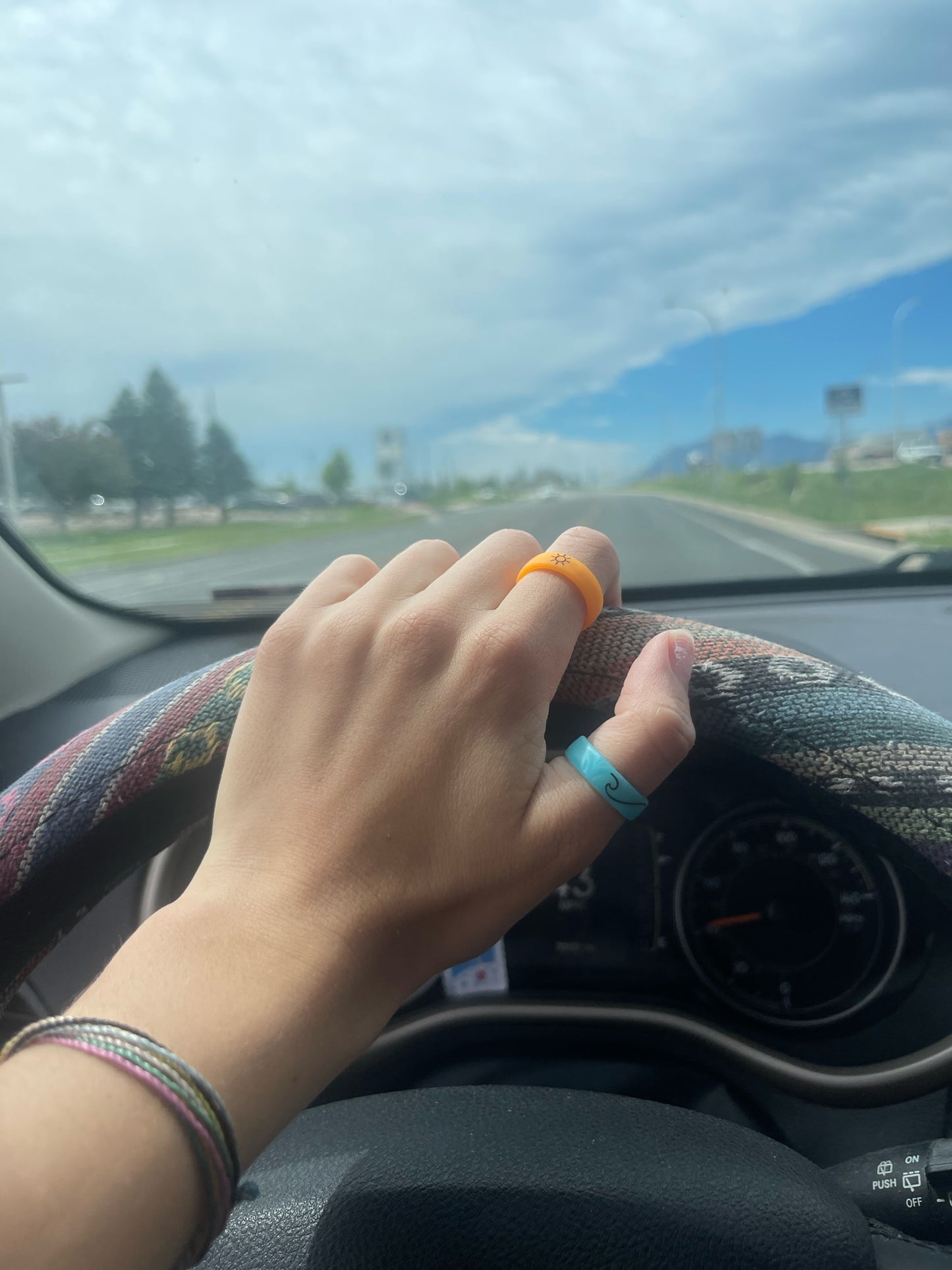 Flip Reversible sun / moon orange ring