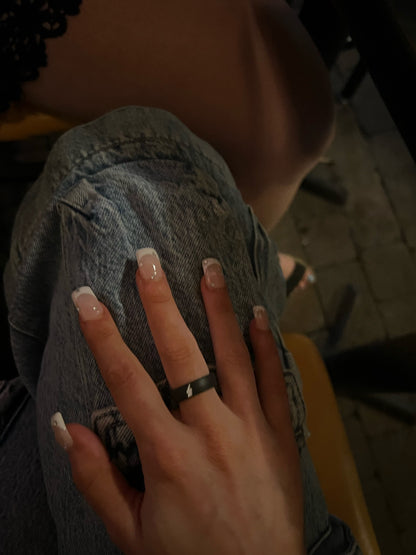 Flip Reversible lightning bolt / cloud ring