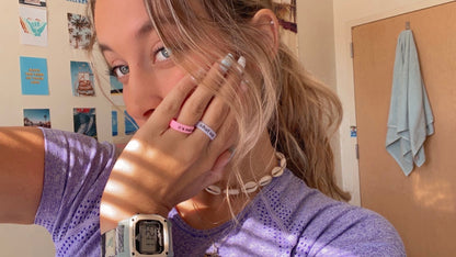 Flip Reversible shut up / kiss me Ring
