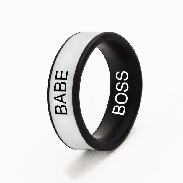 Flip Reversible BOSS / BABE Ring