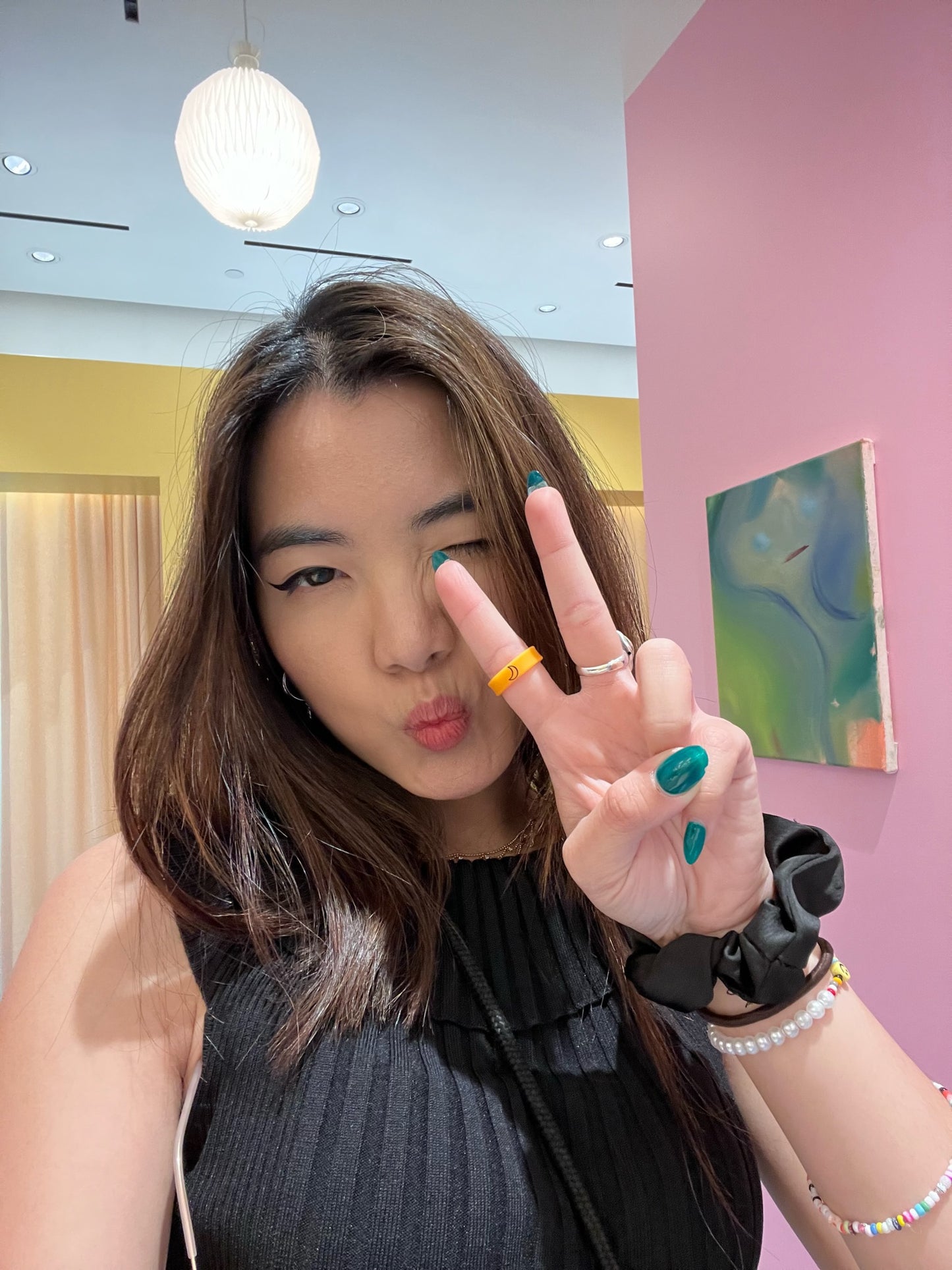 Flip Reversible sun / moon orange ring