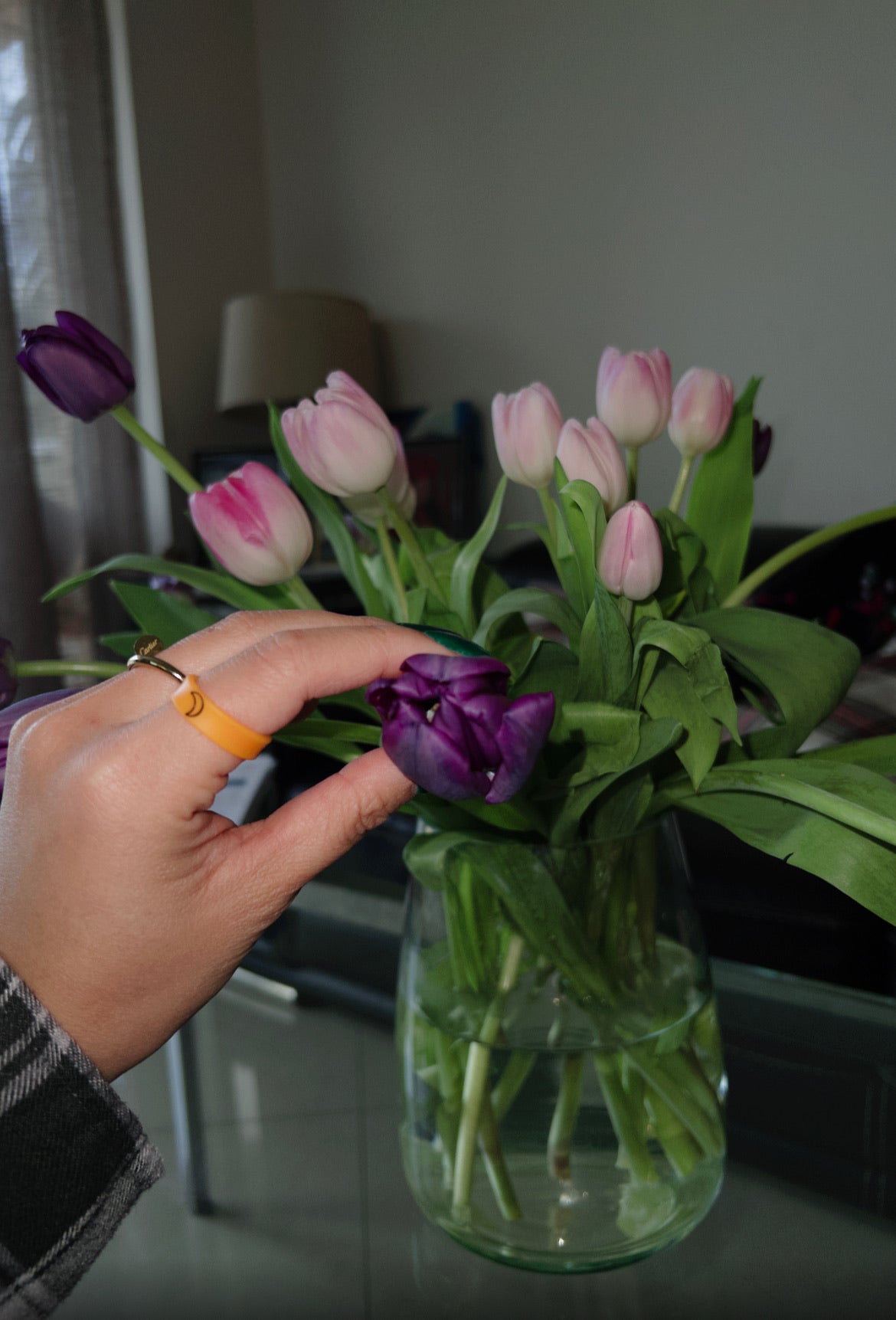 Flip Reversible sun / moon orange ring