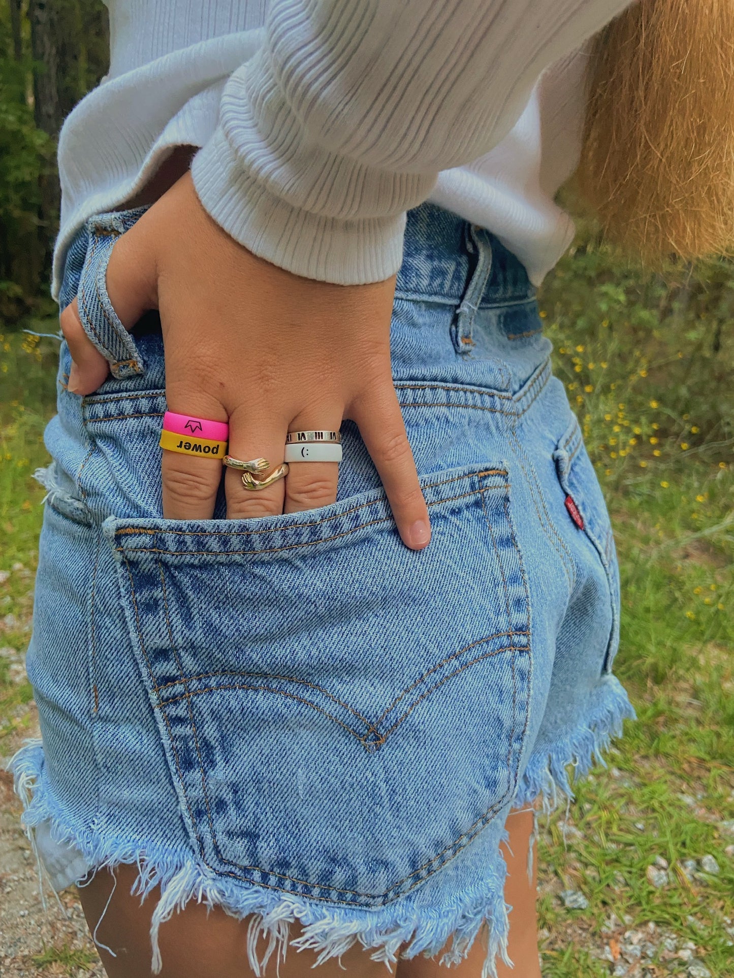 Flip Reversible flower / power Ring