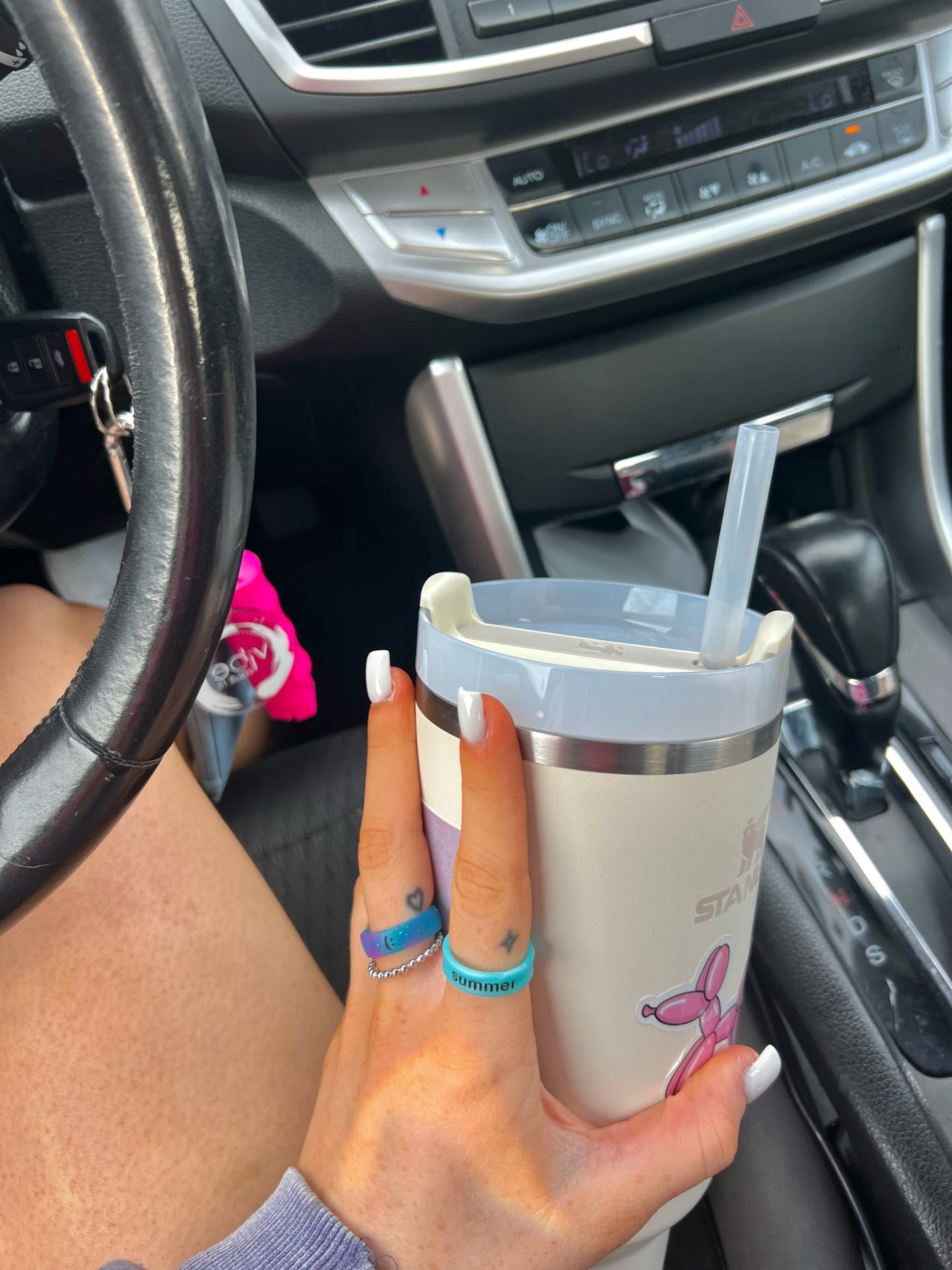 Flip Reversible smile / frown ring galaxy sparkle