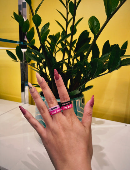 Flip Reversible love now / cry later Ring