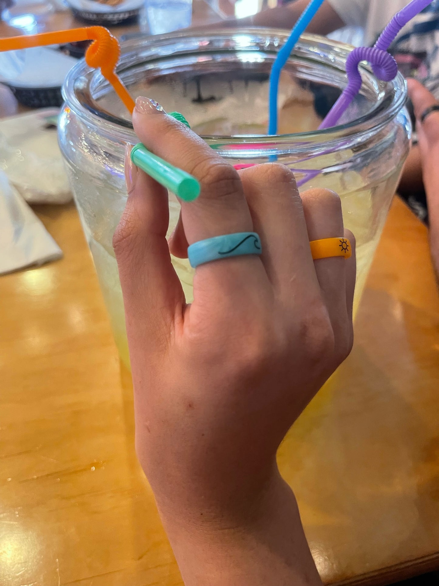 Flip Reversible sun / moon orange ring