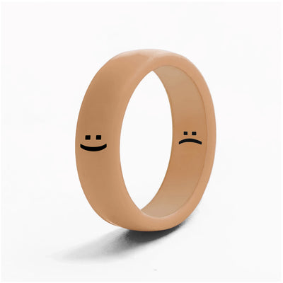 Flip Reversible smile / frown ring iced coffee