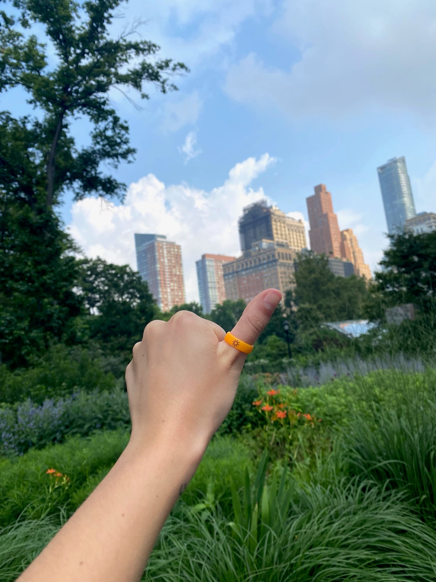 Flip Reversible sun / moon orange ring