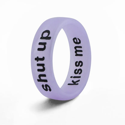 Flip Reversible shut up / kiss me Ring