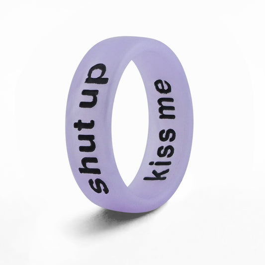 Flip Reversible shut up / kiss me Ring