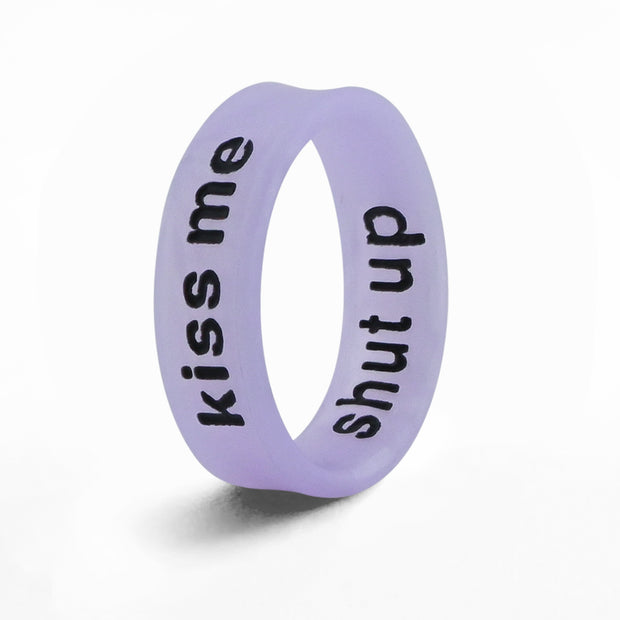 Flip Reversible shut up / kiss me Ring